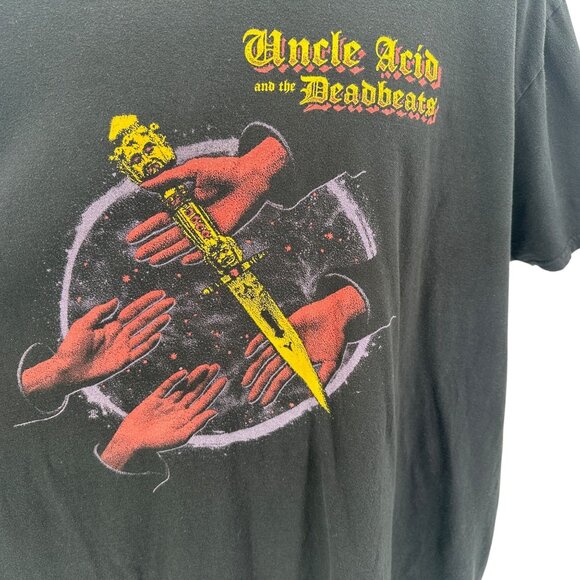 Uncle Acid And The Deadbeats Mens 2XL Shirt Dagger Hands Black Graphic T-Shirt - Picture 2 of 4
